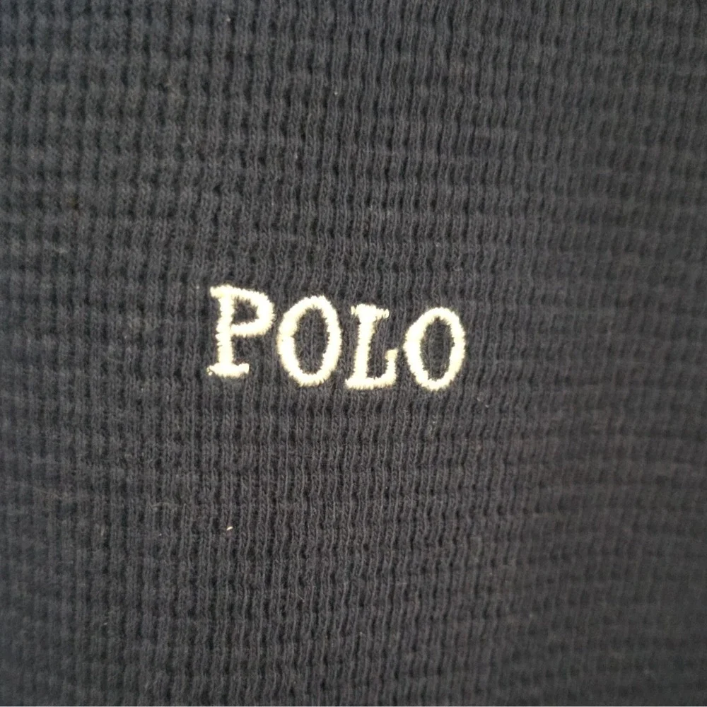Polo Ralph Lauren Mens Navy Waffle Knit Long Sleeve Crew Neck Pajama Top L